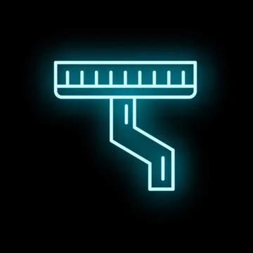 Gutter and downspout line art neon icon Stock Illustration