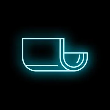 Gutter and drain pipe neon line icon Stock Illustration