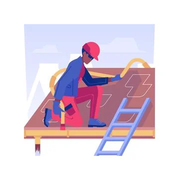 Gutter cleaning isolated concept vector illustration. Ilustración de archivo