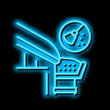 Gutter cleaning neon glow icon illustration Stock Illustration