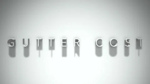 Gutter cost 3D title animation with shadows on a white background Stock Footage 297819858