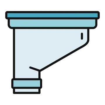Gutter downspout pipe collecting rain water system Stock Illustration