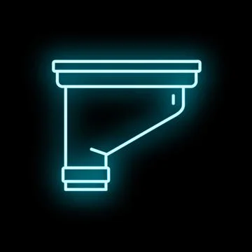 Gutter drain system with glowing neon effect Stock Illustration