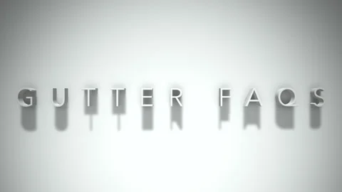 Gutter faqs 3D title animation with shadows on a white background Stock Footage 297819857