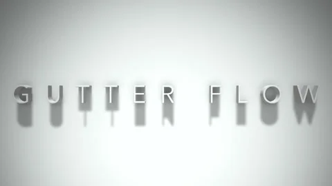 Gutter flow 3D title animation with shadows on a white background Stock Footage 297819845