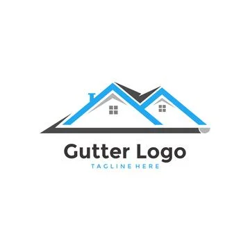 Gutter House Logo Vector Design Template Illustrazione stock