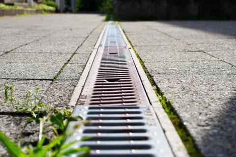 Gutter with plants Stock Photos