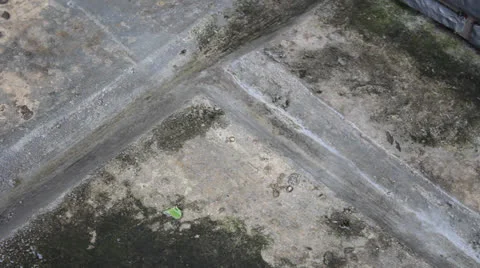 Gutter, rain and concrete Stock Footage 24739335