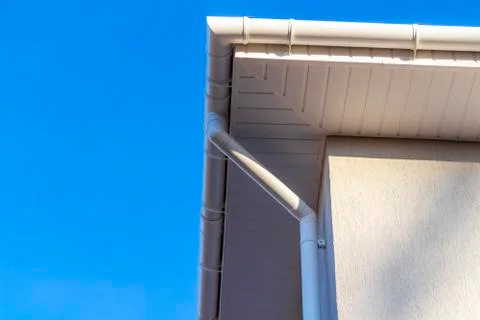 The gutter system of the building Stock Photos