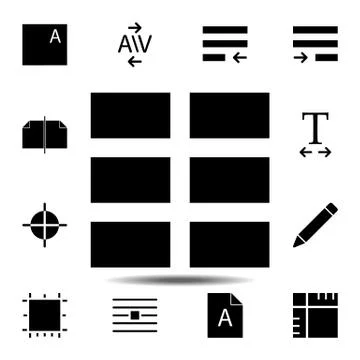 Gutter, text icon. Simple glyph, flat vector of Text editor set icons for UI  Stock Illustration