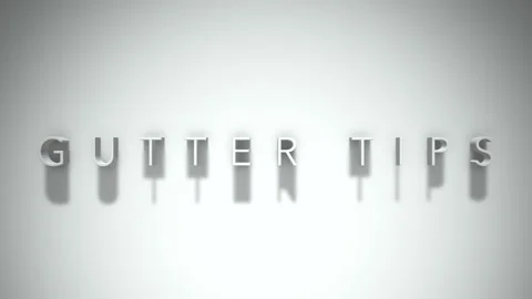 Gutter tips 3D title animation with shadows on a white background Stock Footage 297819844