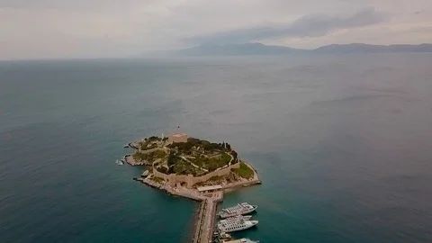 Guvercin island from turkey  Stock Footage 107796994