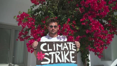 The guy is an activist in the fight to protect the planet from plastic Stock Footage 167016655