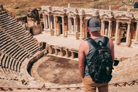 Guy in a amphitheater Stock Photos