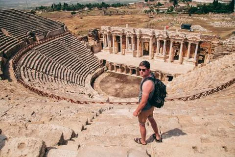 Guy in a amphitheater Stock Photos