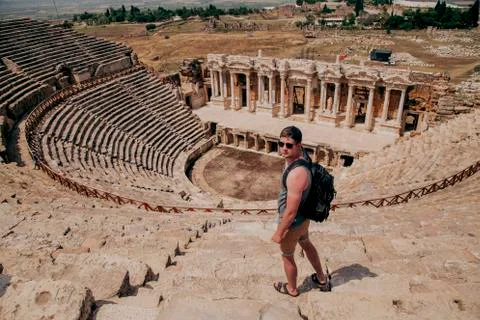 Guy in a amphitheater Stock Photos