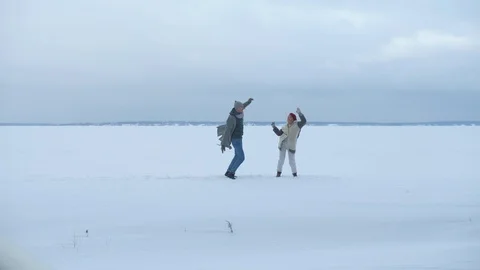 The guy and the girl are dancing on the ice Video stock 129094030