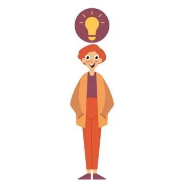 Guy and idea Stock Illustration