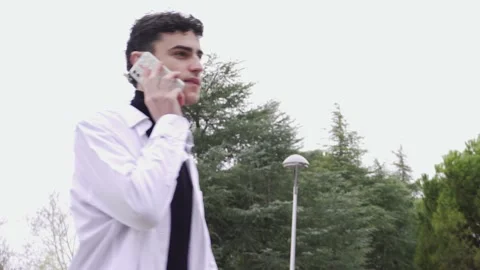 Guy answer the phone  Stock Footage 171817373