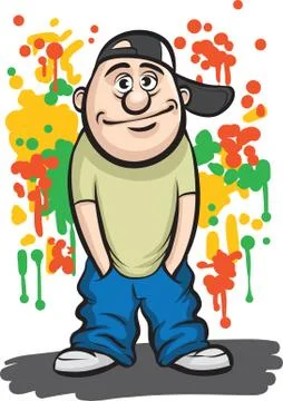 Guy in baggy jeans Illustrazione stock