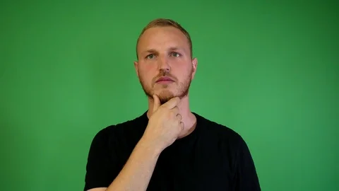 Guy with a beard thought about it but found a solution Stock Footage 115238690