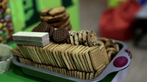 The guy beret cookie with cookware at restaurant Stock Footage 75862133