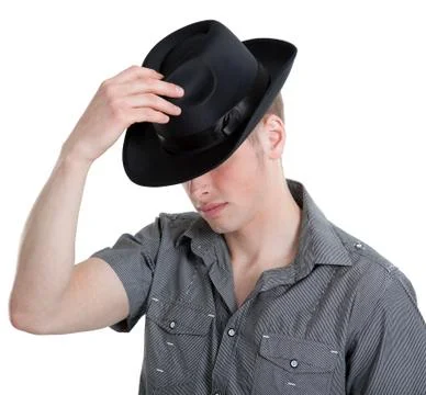 The guy in the black hat Stock Photos