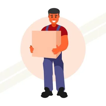 Guy-with-the-box Stock Illustration