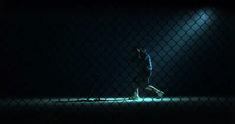 The guy is boxing Stock Footage 181856259