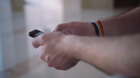 The guy in the bracelet lgbt sms beloved Stock Footage 101749595