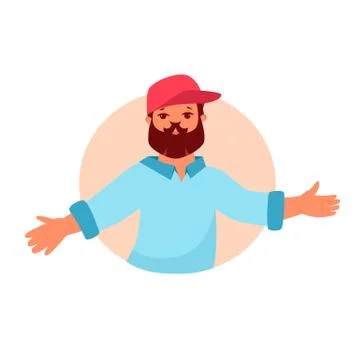 Guy in a cap Illustrazione stock