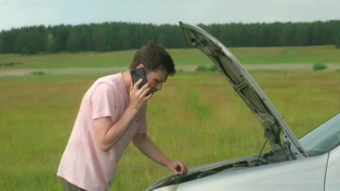 Guy Car Trouble Stock Footage 277873108
