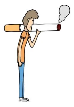 Guy carrying cigarrette Stock Illustration