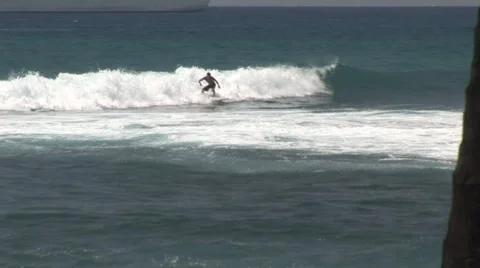 Guy Catches Wave Stock Footage 5248590