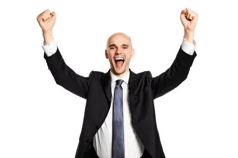 Guy Celebrating Win Stock Photos