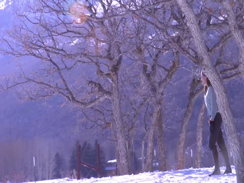 The Guy Chases the Girl at the Camera Stock Footage 23089213