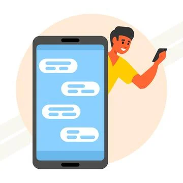 Guy-chatting-on-the-phone Illustrazione stock