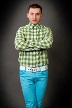 Guy in a checkered shirt Stock Photos