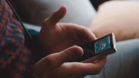 Guy clicks player Stock Footage 87586194