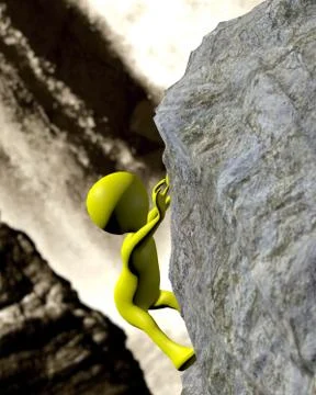 A guy climbing the cliff Stock Illustration