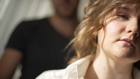 The guy comes up behind me and kisses the girl Video stock 127446864