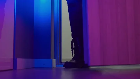 The guy comes home, opens the door Stock Footage 157020451