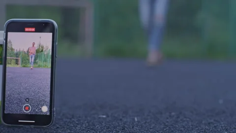 The guy dances and records a video Stock Footage 156524903