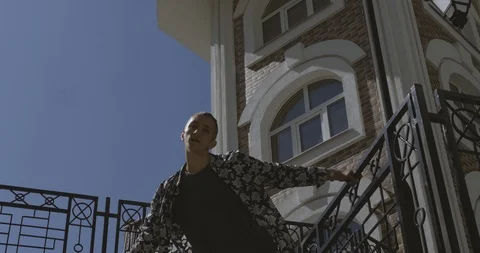 Guy is dancing and posing 스톡 동영상 114666534