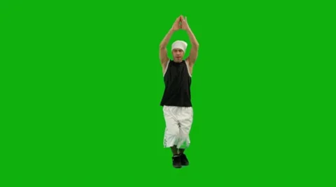 Guy Dancing Hip-Hop Green Screen Video stock 10799013