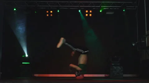 Guy dancing on his head Stock Footage 66819974