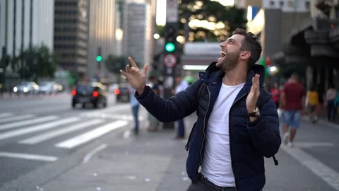 Guy Dancing at Street Stock Footage 89728797