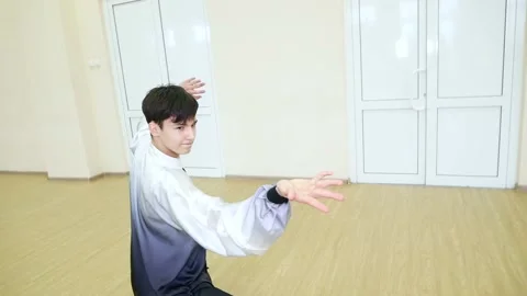 Guy demonstrates martial arts Stock Footage 185436406