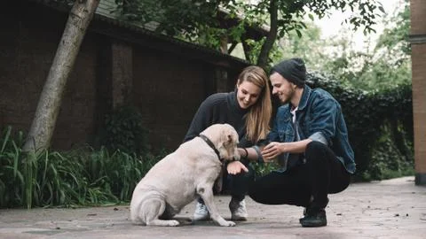 A guy with a dog Stock Photos