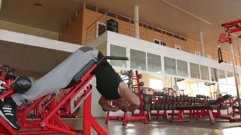 The guy is doing the exercise Stock Footage 73988966